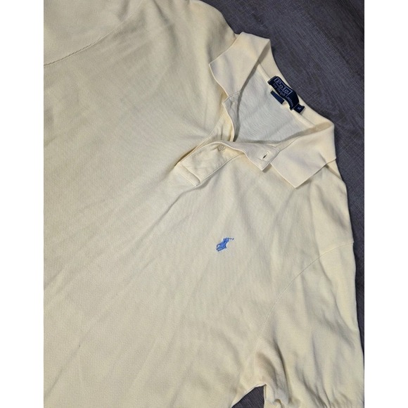 Polo Ralph Lauren Other - POLO RALPH LAUREN Shirt Mens Medium 100% COTTON‎ PIQUE KNIT Lite  YELLOW 80s 90s